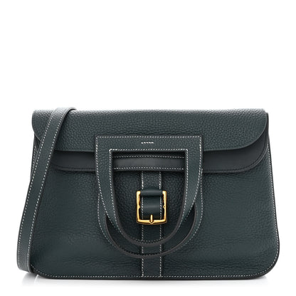 Hermes Taurillon Clemence Halzan 31 GM Vert Cypress 1 of 14
