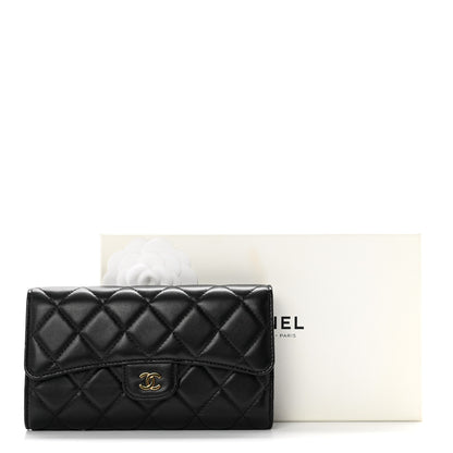 Chanel Lambskin Quilted Large Flap Wallet Black 9 of 9