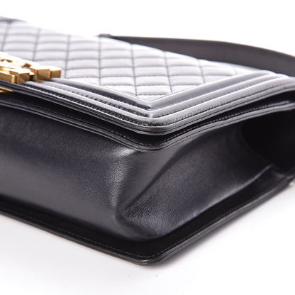 Chanel Lambskin Quilted Medium Boy Flap Pearly Black 6 of 10