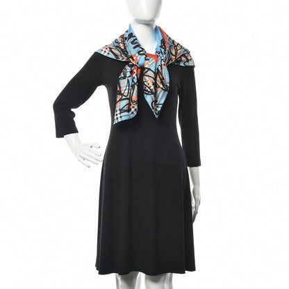 Burberry Silk Scribble Print Square Scarf Blue 2 of 4