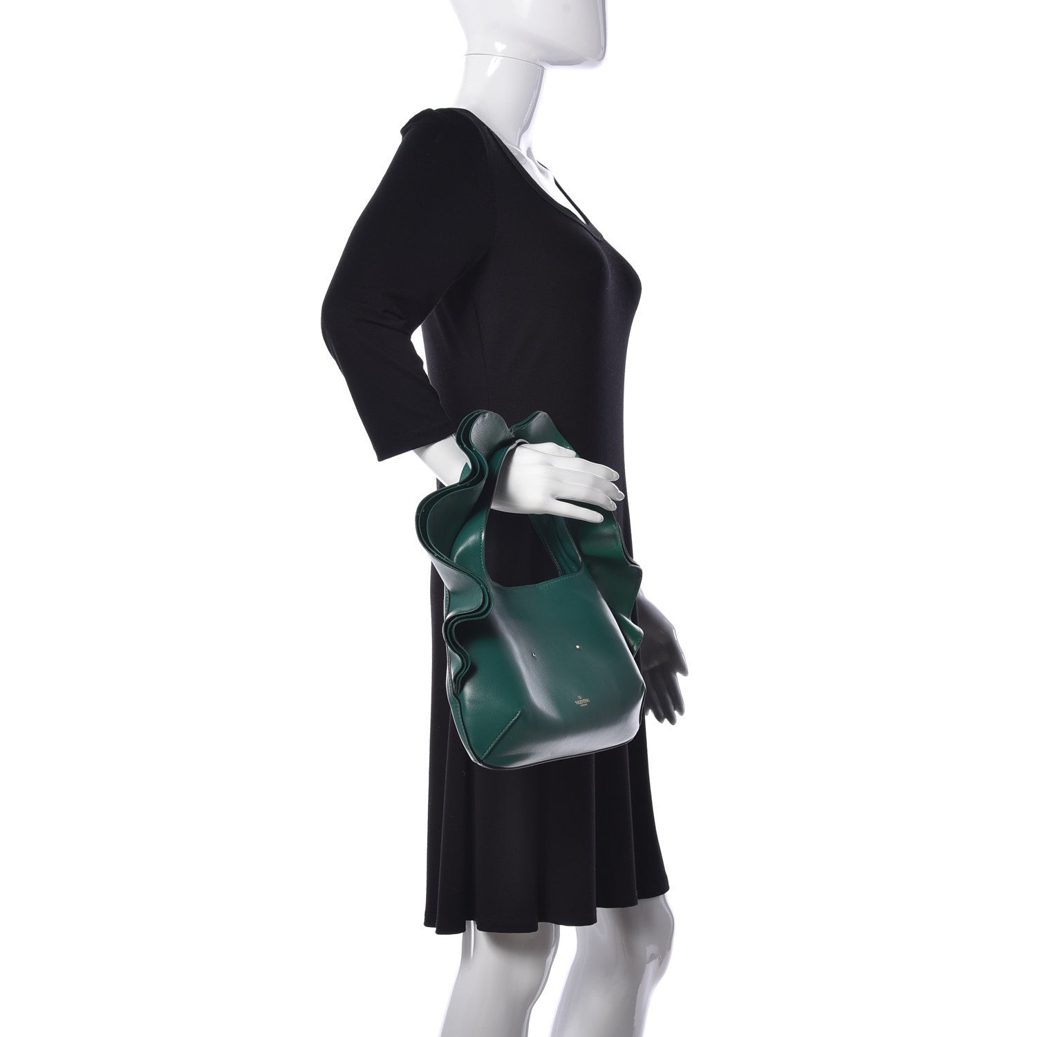 Valentino Garavani Nappa Atelier 04 Rouches Edition Small Ruffle Hobo Jungle 2 of 9