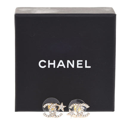 Chanel Crystal CC Starfall Earrings Gold 5 of 5