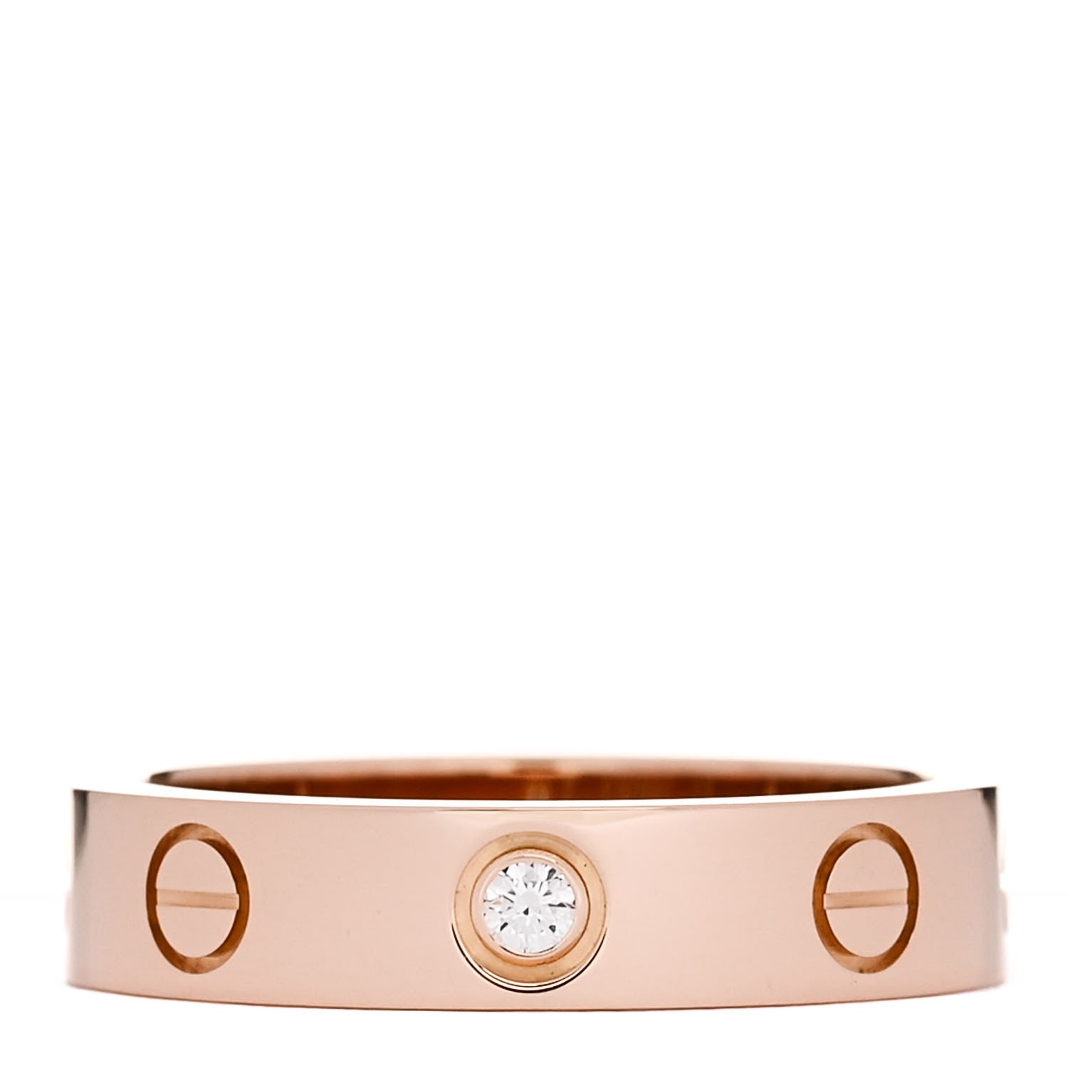 Cartier 18K Pink Gold Diamond 4mm LOVE Wedding Band Ring 49 4.75 1 of 4