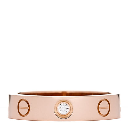 Cartier 18K Pink Gold Diamond 4mm LOVE Wedding Band Ring 49 4.75 1 of 4