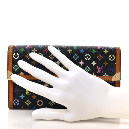 Louis Vuitton Monogram Multicolor Porte Tresor International Wallet Black 2 of 8
