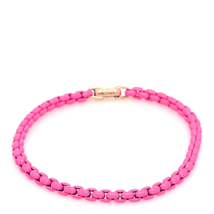 David Yurman 14K Rose Gold Acrylic Bel Aire 4mm Chain Bracelet Hot Pink 1 of 5