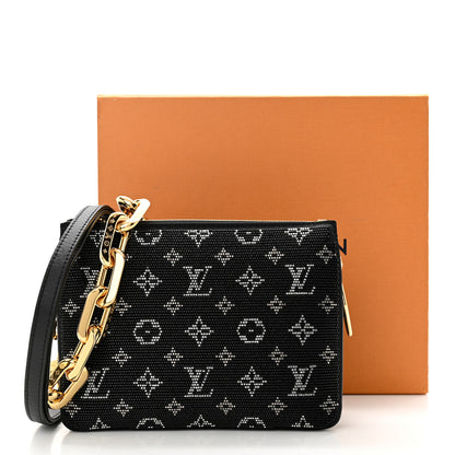 Louis Vuitton Satin Beaded Embroidered Monogram Coussin BB Black 10 of 10