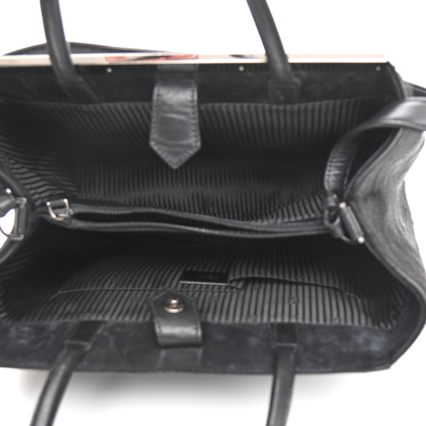 Patent Calf Hair Studded Regular 2Jours Tote Black
