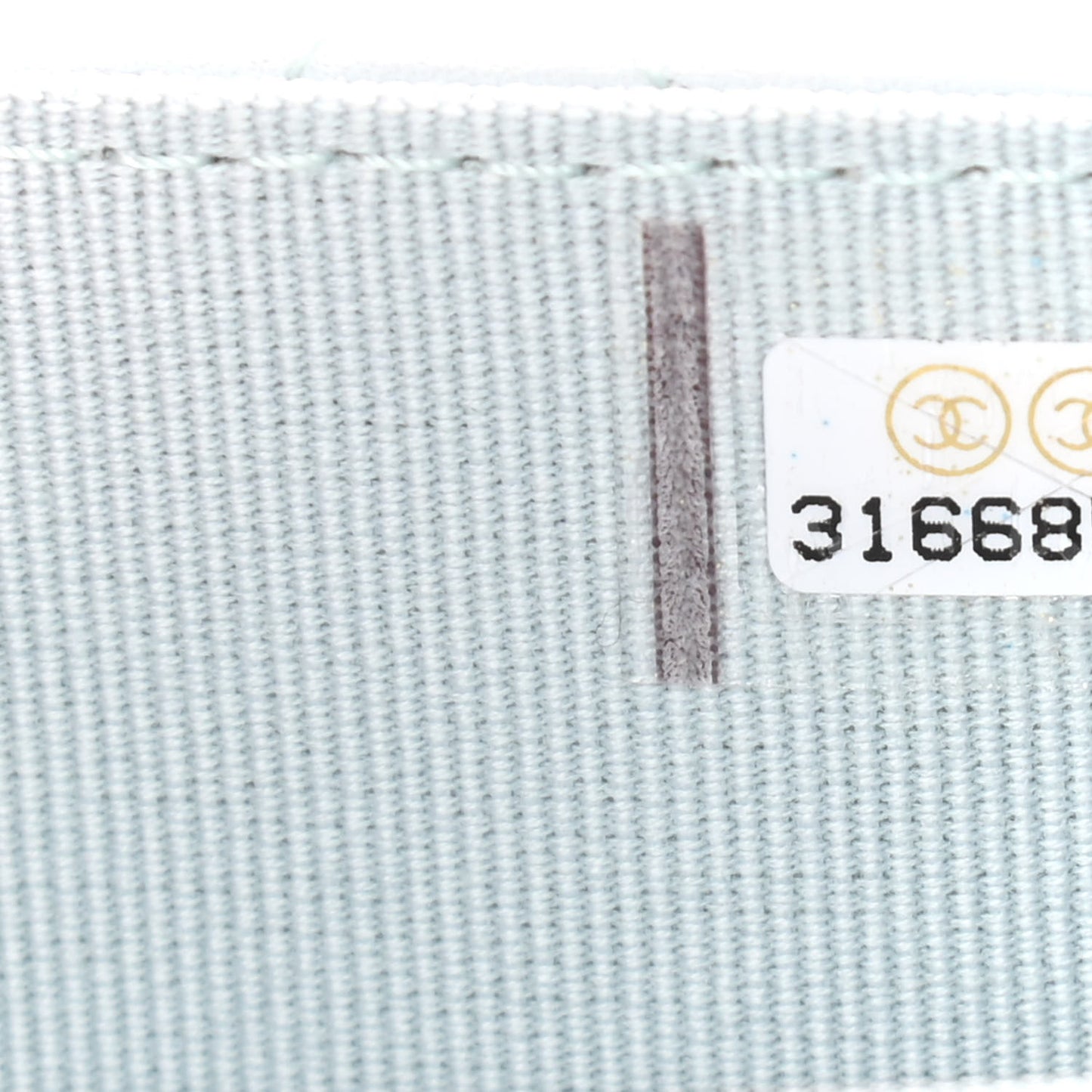 Calfskin Quilted Maxi Pearls Card Holder Flap With Chain Light Blue