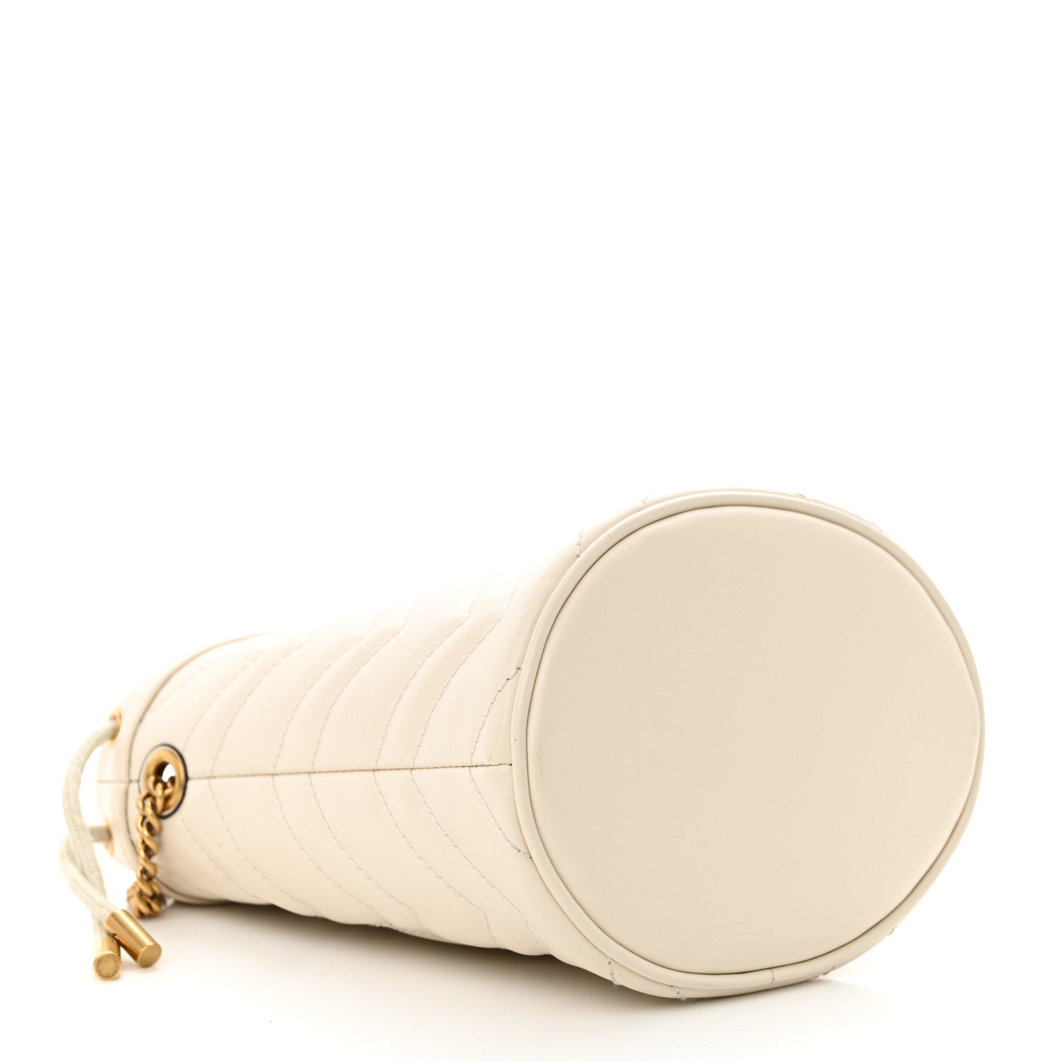 Gucci Calfskin Matelasse Mini GG Marmont 2.0 Bucket Bag White 4 of 10