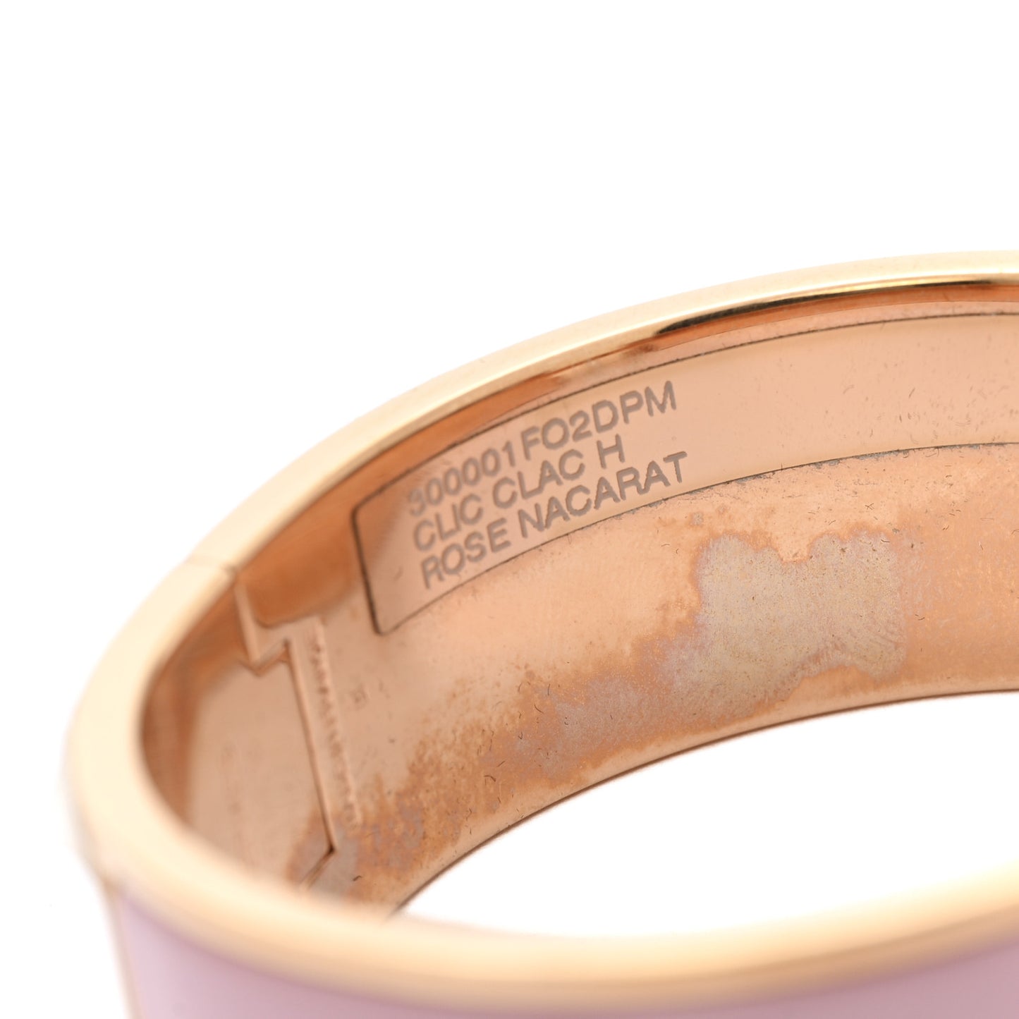Enamel Wide Clic Clac H Bracelet PM Rose Nacarat