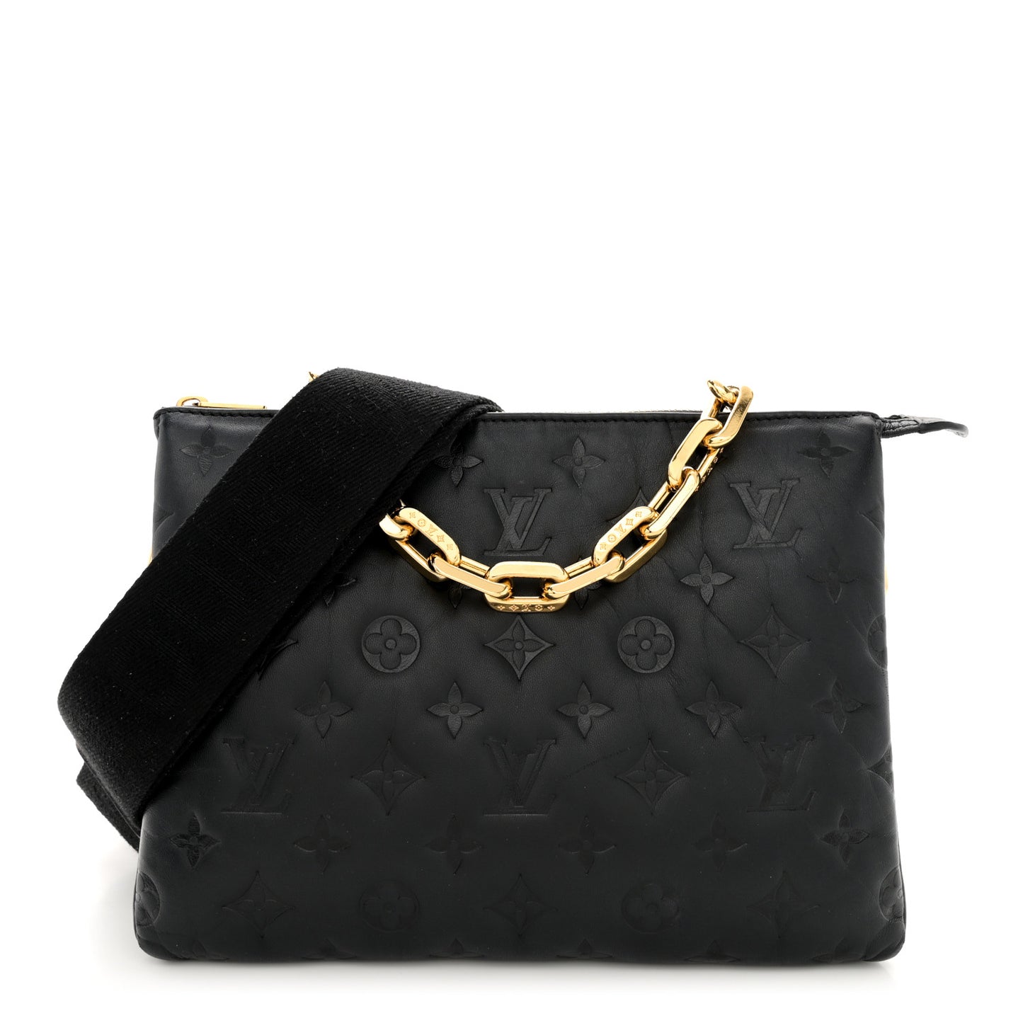 Lambskin Embossed Monogram Coussin PM Black