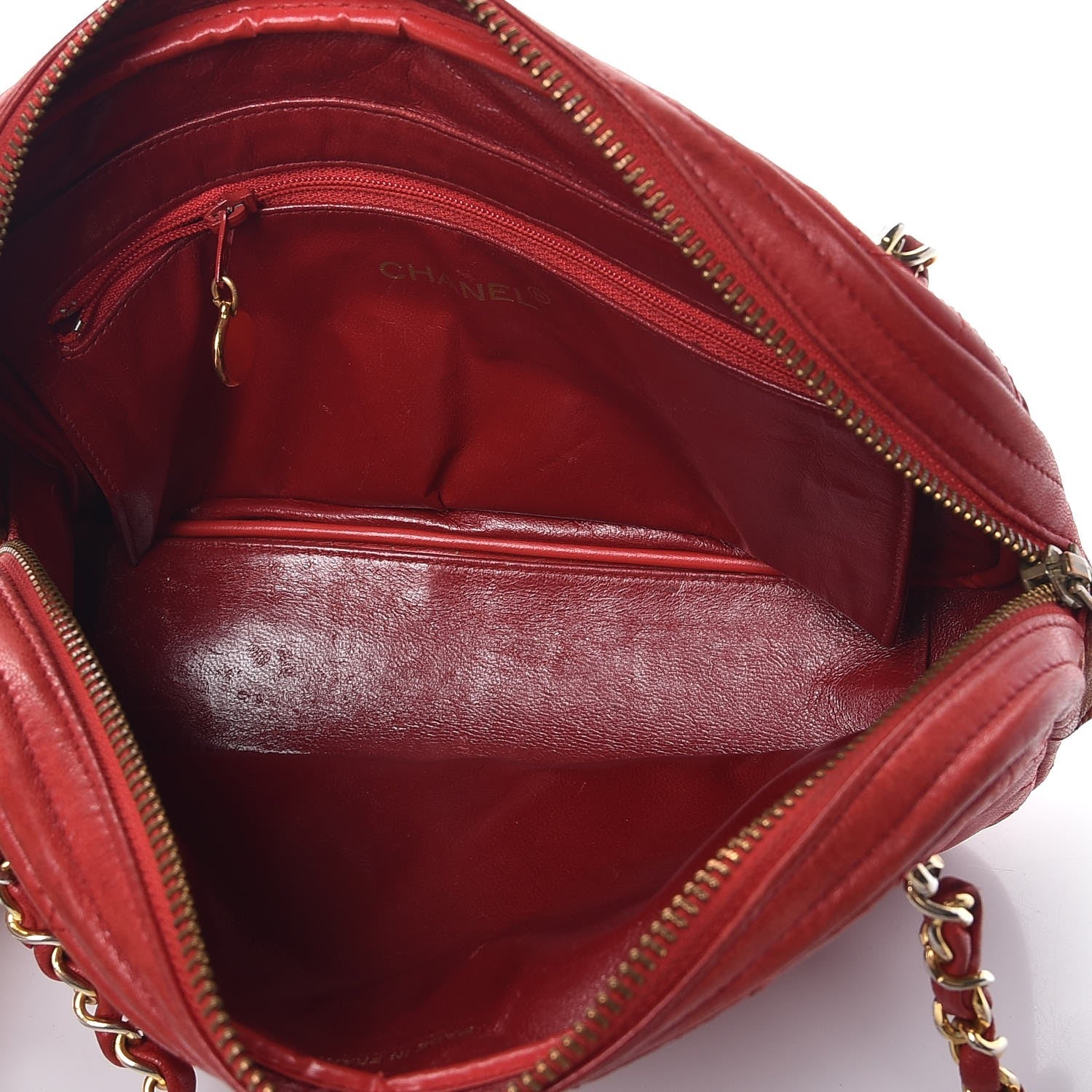 Chanel Lambskin Quilted Camera Case Red 5 of 19