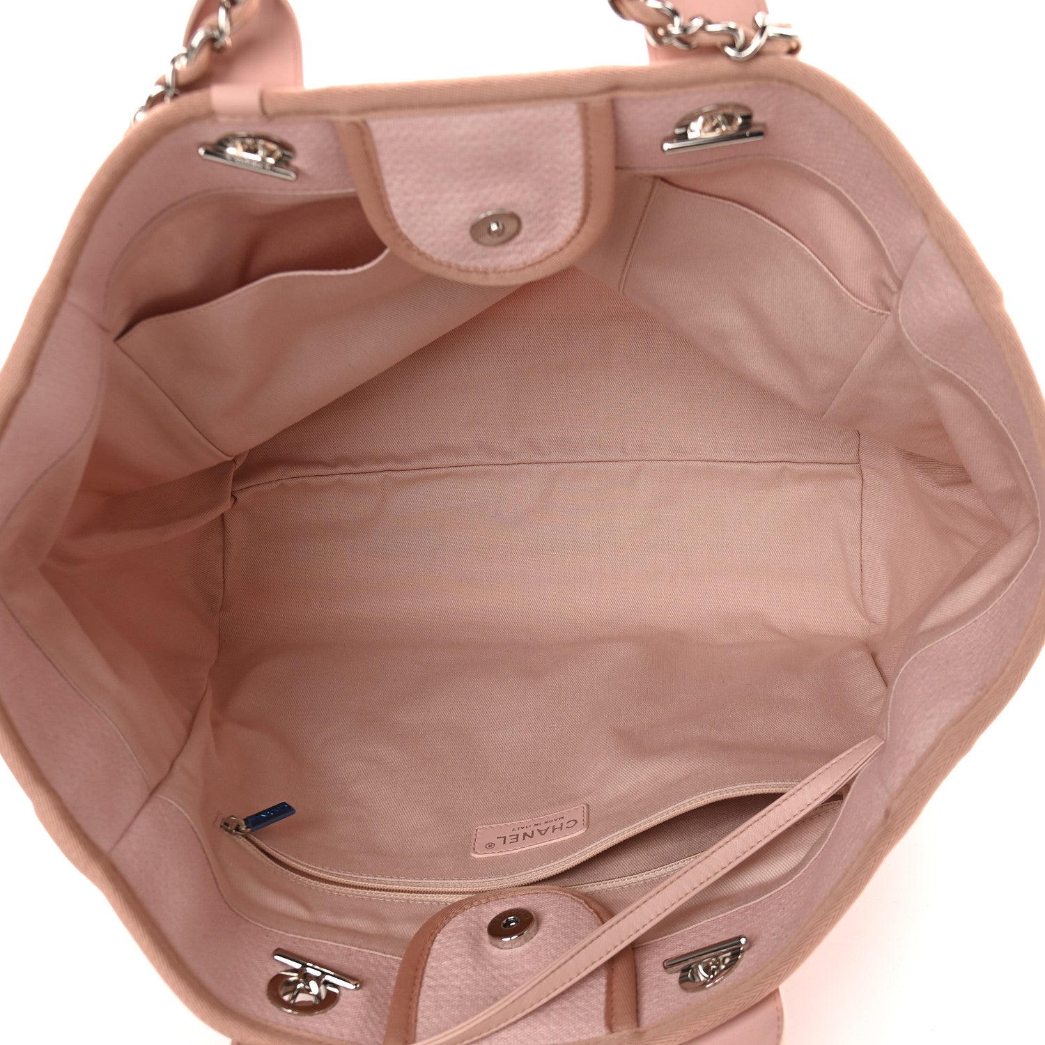Chanel Canvas Large Deauville Tote Pink 5 of 9