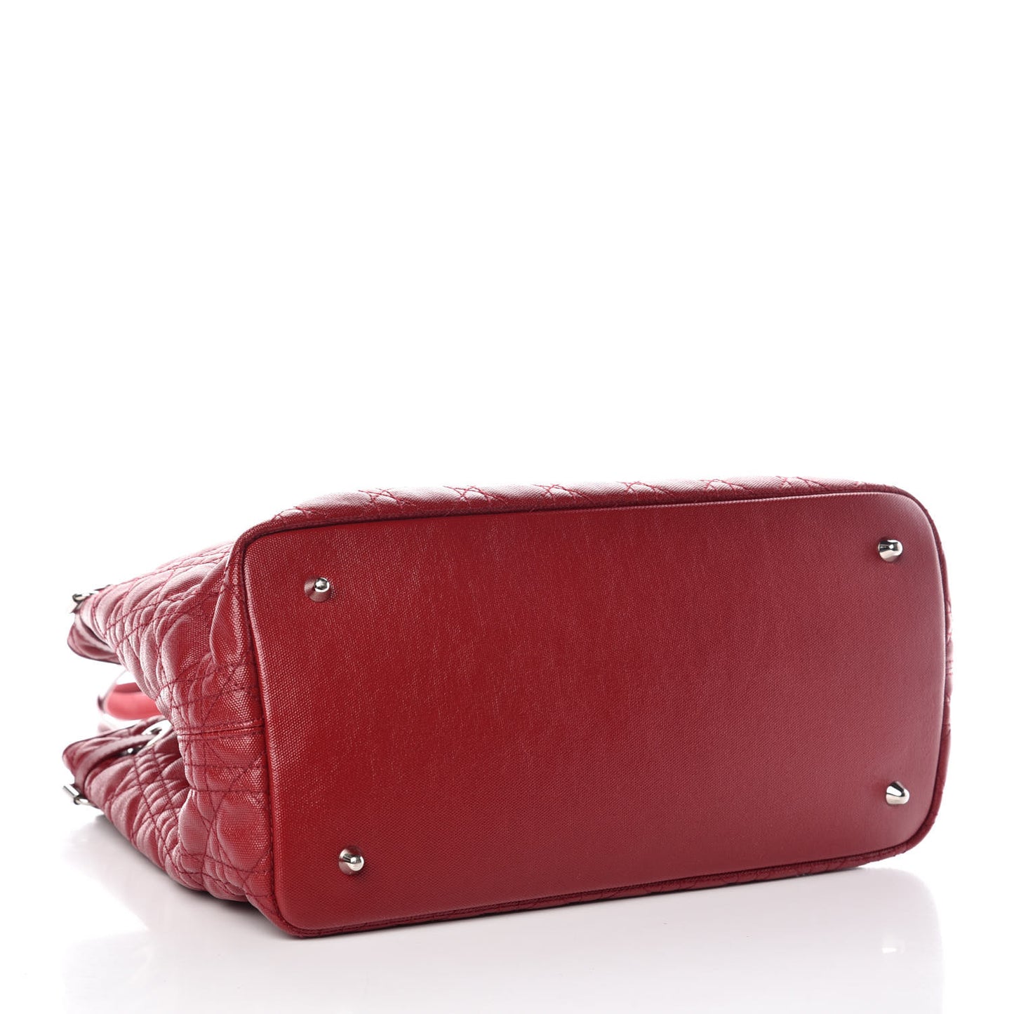 Coated Canvas Cannage Medium Panarea Tote Red
