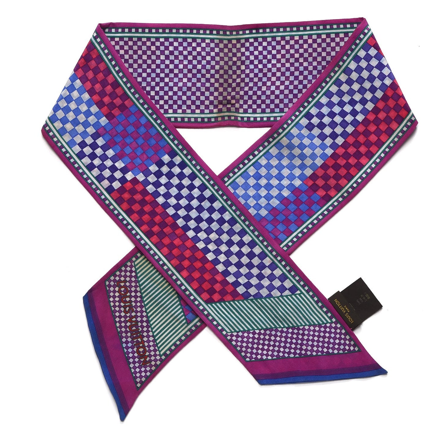 Silk Damier Aquarelle Bandeau Purple