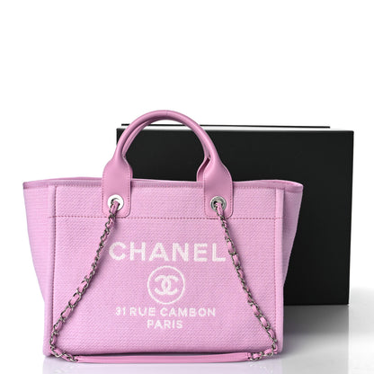 Chanel Mixed Fibers Small Deauville Tote Pink 9 of 11
