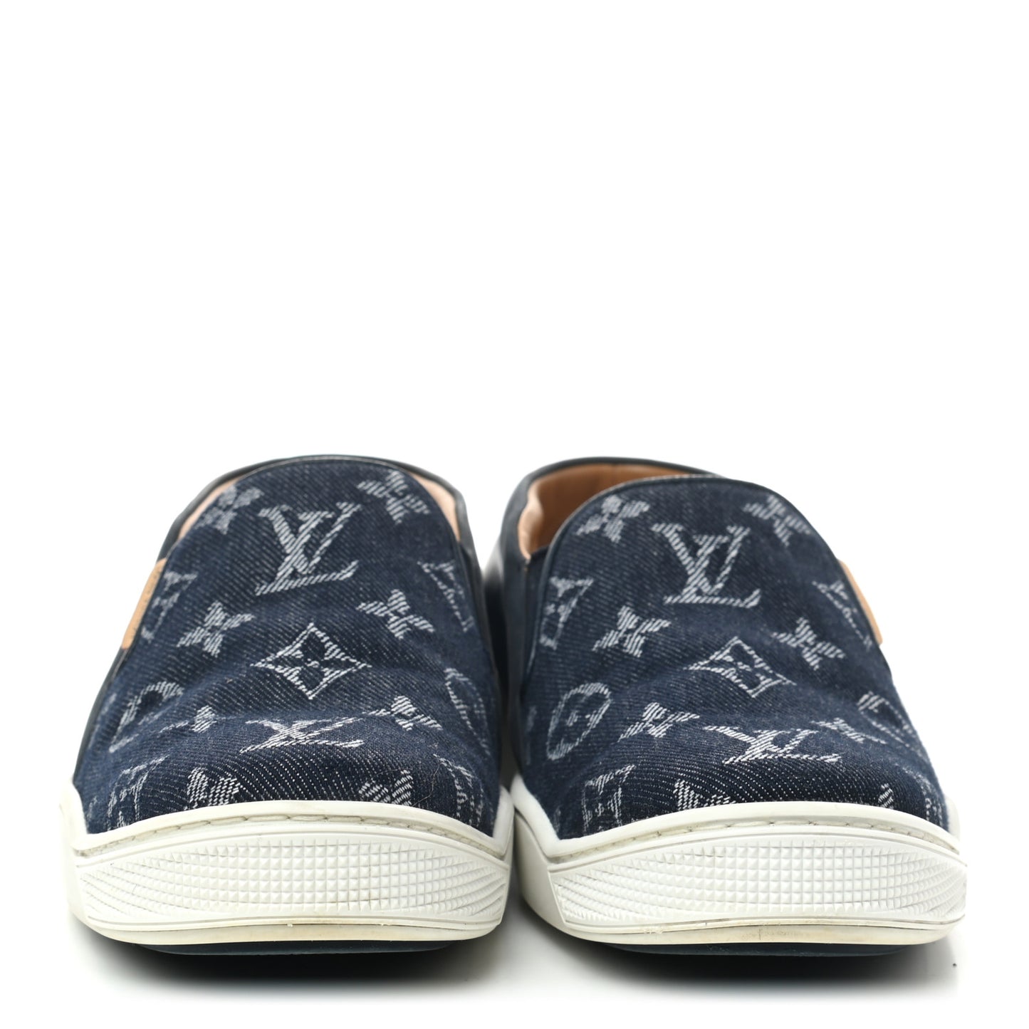 Monogram Denim Slip On Sneakers 36.5 Blue