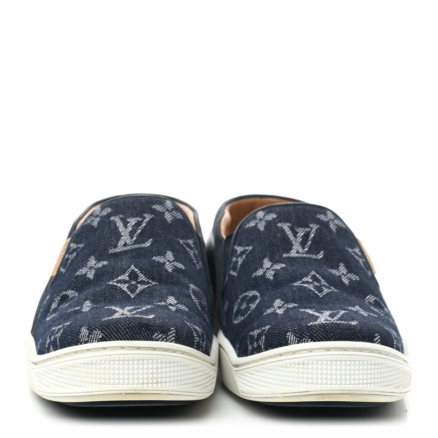 Louis Vuitton Monogram Denim Slip On Sneakers 36.5 Blue 2 of 8