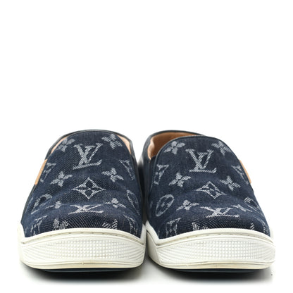 Louis Vuitton Monogram Denim Slip On Sneakers 36.5 Blue 2 of 8