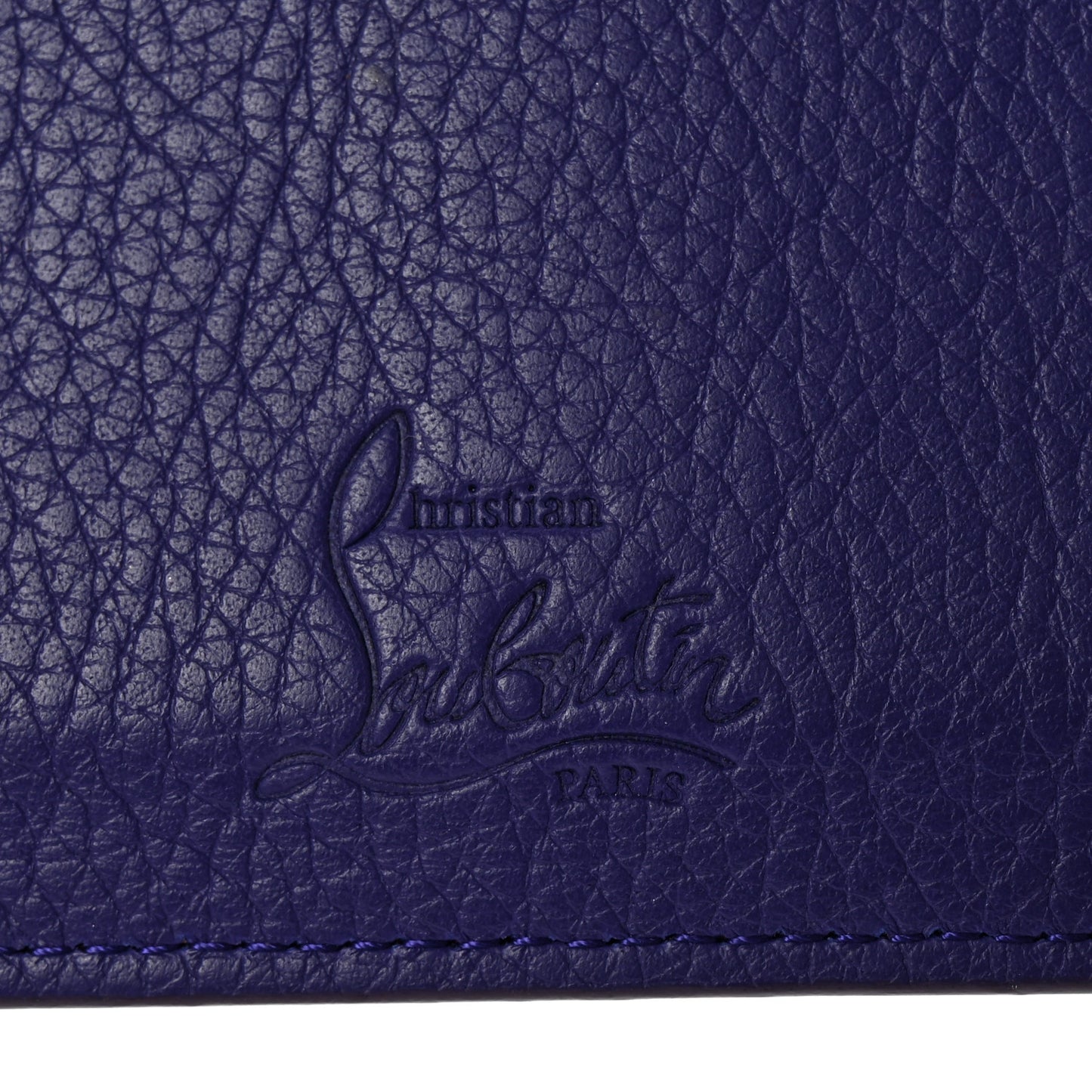 Calfskin Paris Spikes Kios Card Holder Purple