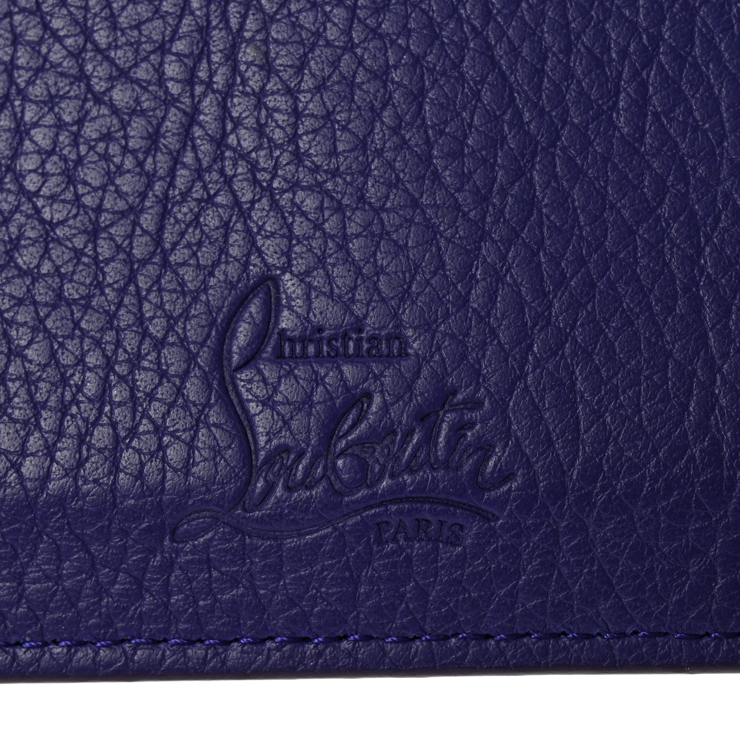 Christian Louboutin Calfskin Paris Spikes Kios Card Holder Purple 6 of 10