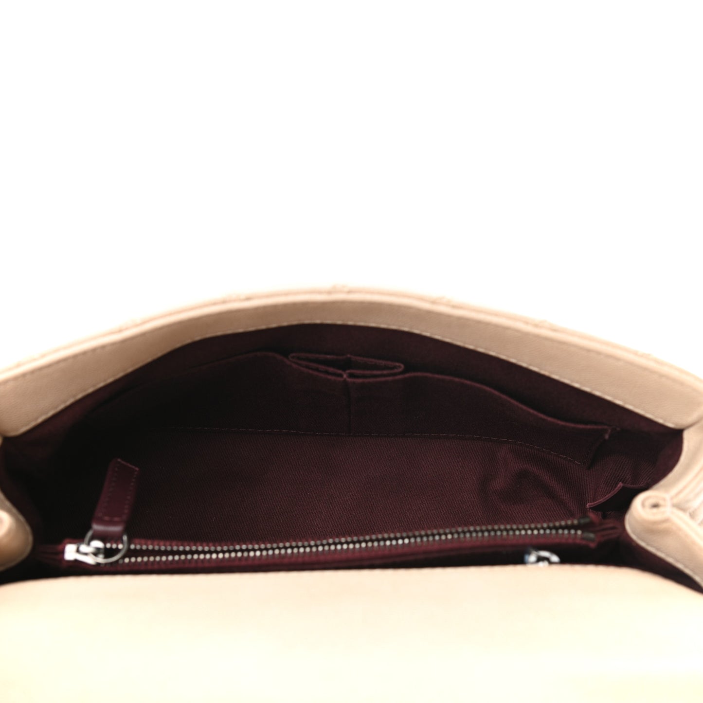Caviar Quilted Small Coco Handle Flap Light Beige