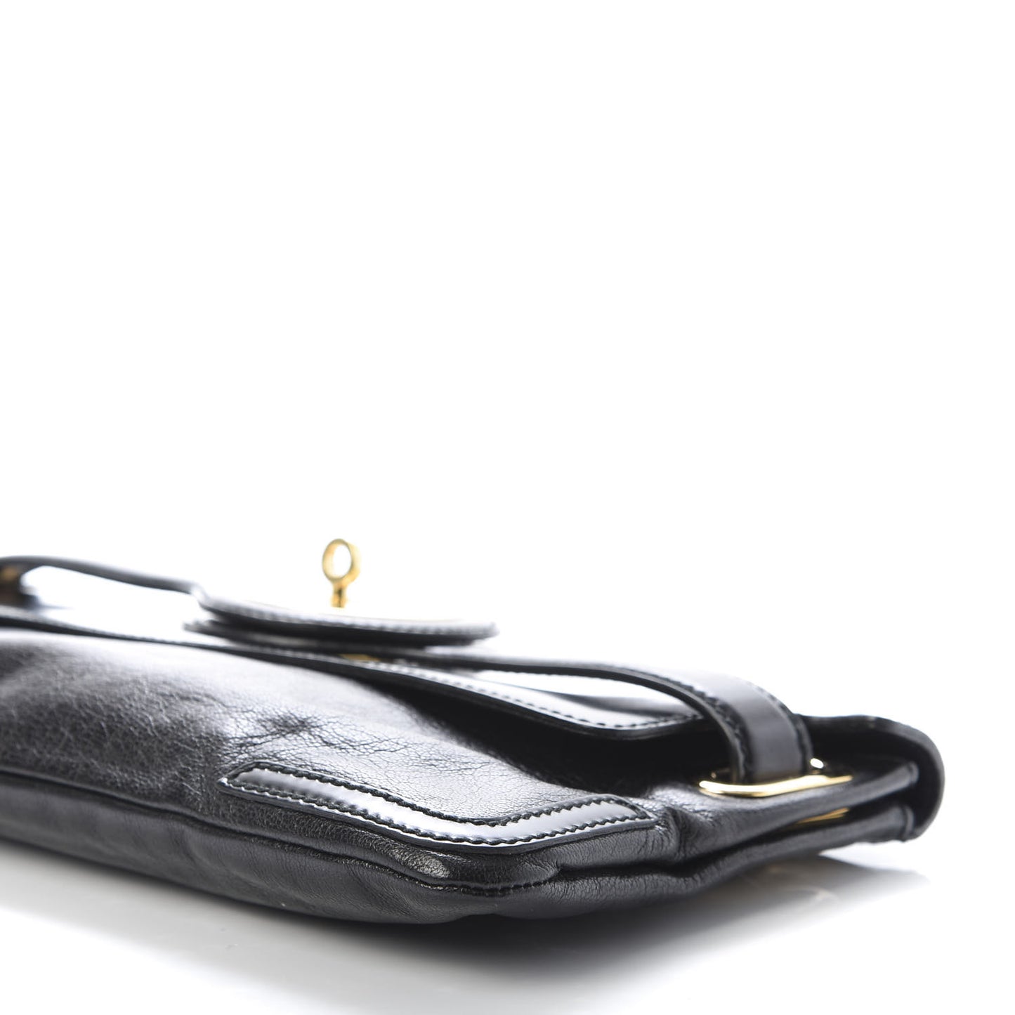 Calfskin Lune Clutch Black