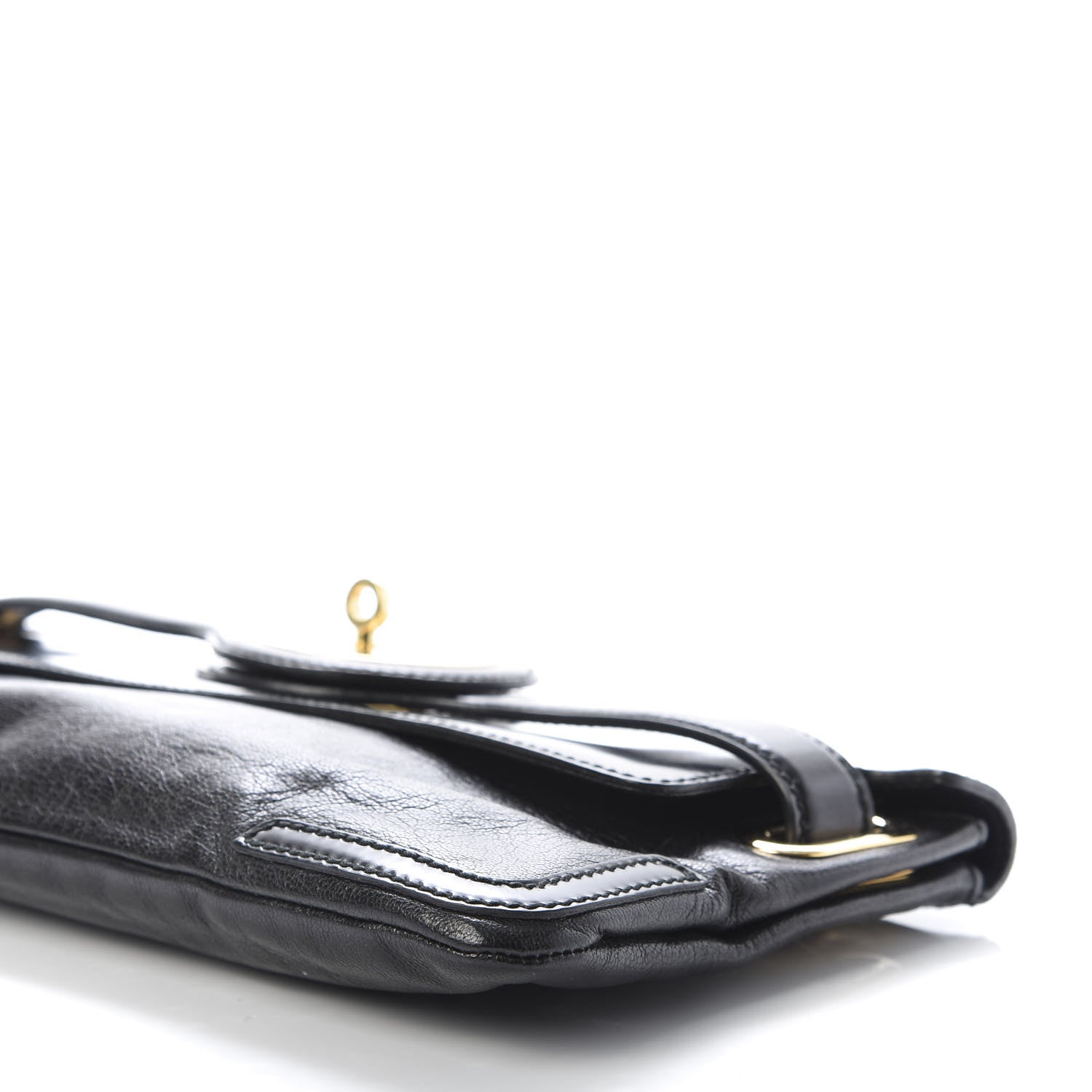 Balenciaga Calfskin Lune Clutch Black 7 of 9