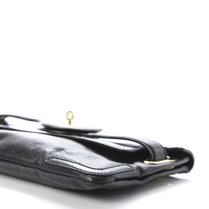 Balenciaga Calfskin Lune Clutch Black 7 of 9