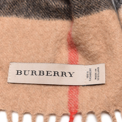 Burberry Cashmere Giant Check Fringe Scarf Camel 5 of 5