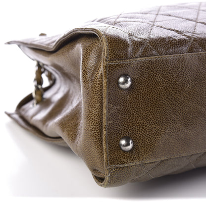 Chanel Glazed Caviar Quilted Tote Brown 10 of 10