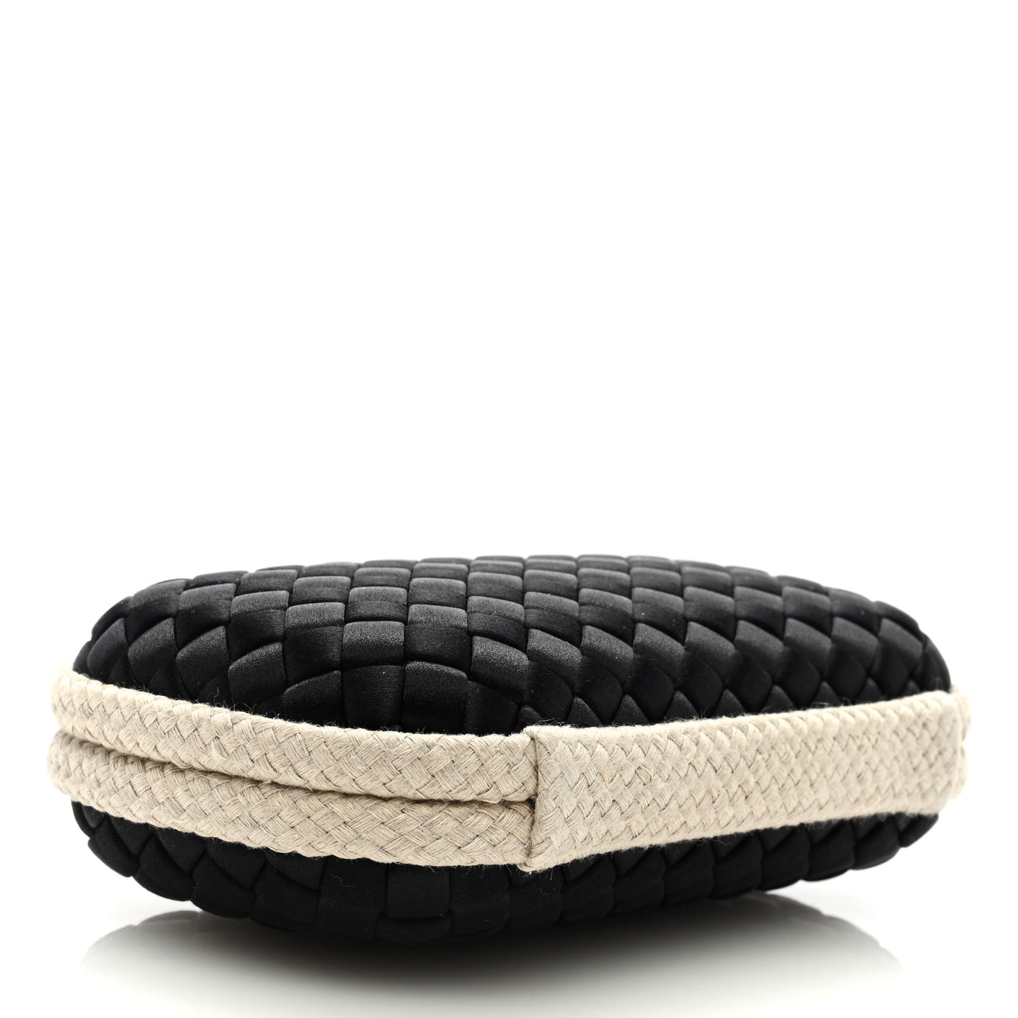 Intrecciato Silk Raffia Knot Clutch Black