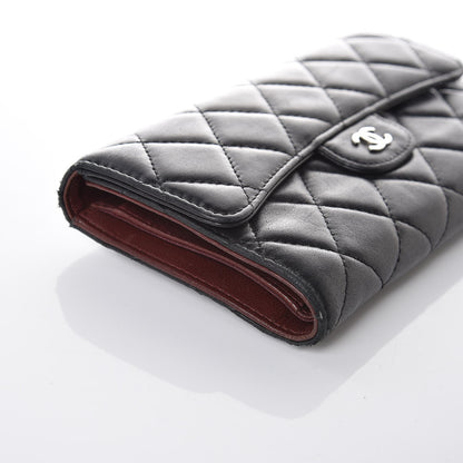 Chanel Lambskin Quilted Large Flap Wallet Black 13 of 15