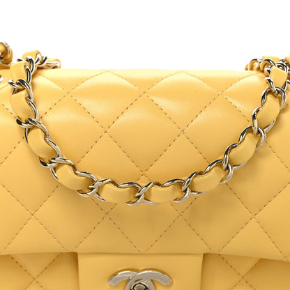 Chanel Lambskin Quilted Mini Rectangular Flap Yellow 8 of 11