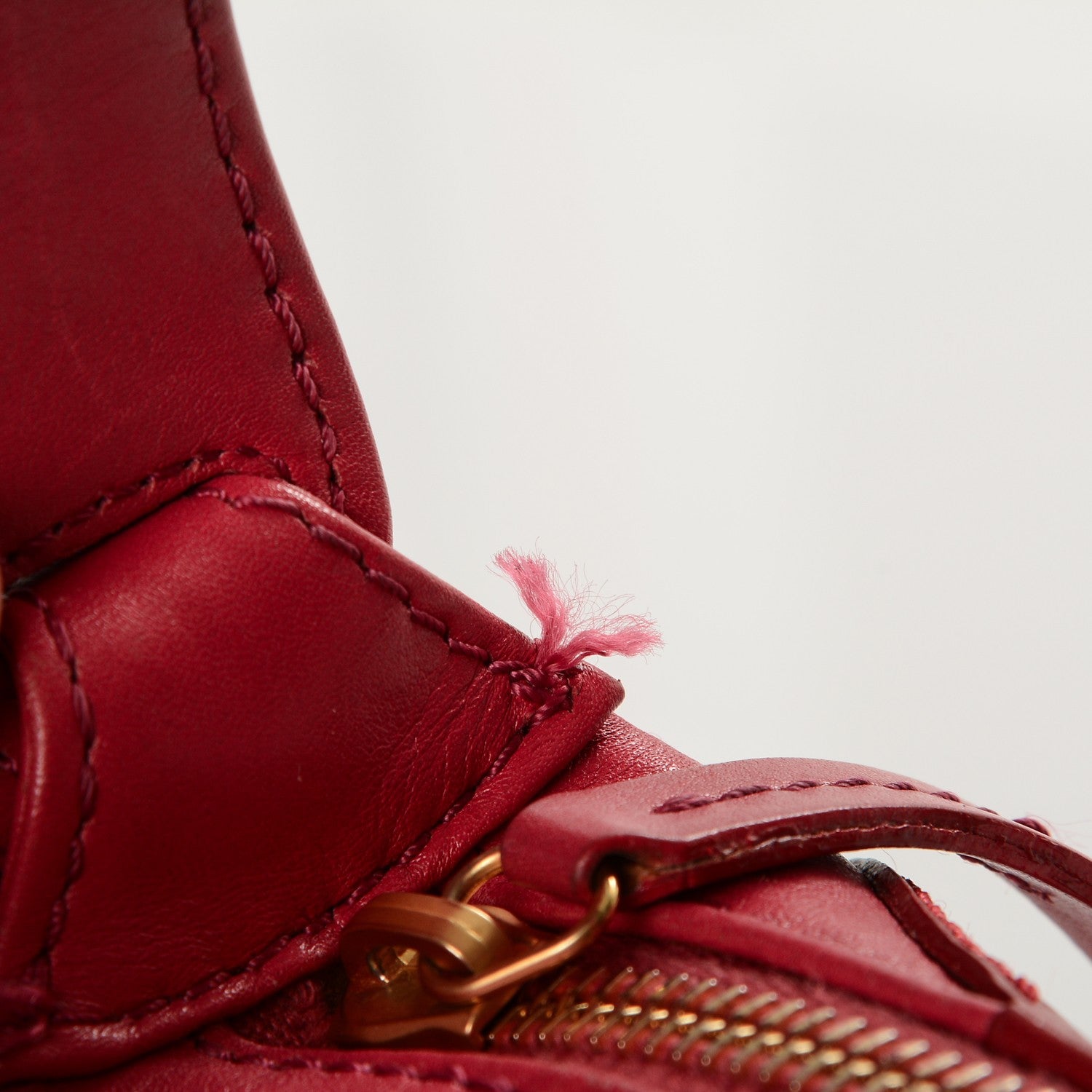 Chanel Lambskin CC Stitched Small Shoulder Bag Red Pink 9 of 13