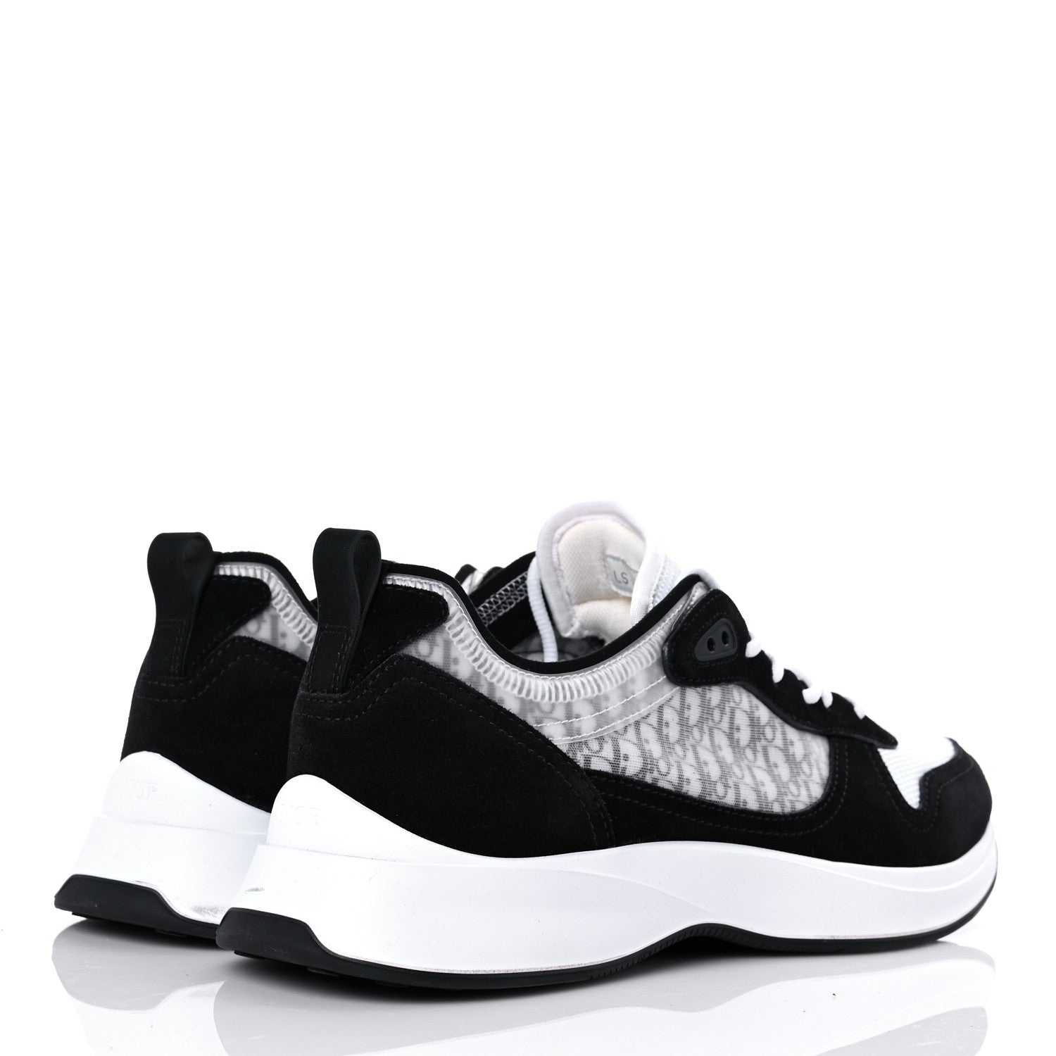 Christian Dior Suede Technical Mesh Oblique Mens B25 Runner Sneakers 42 Black White 4 of 12