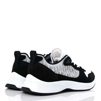 Christian Dior Suede Technical Mesh Oblique Mens B25 Runner Sneakers 42 Black White 4 of 12