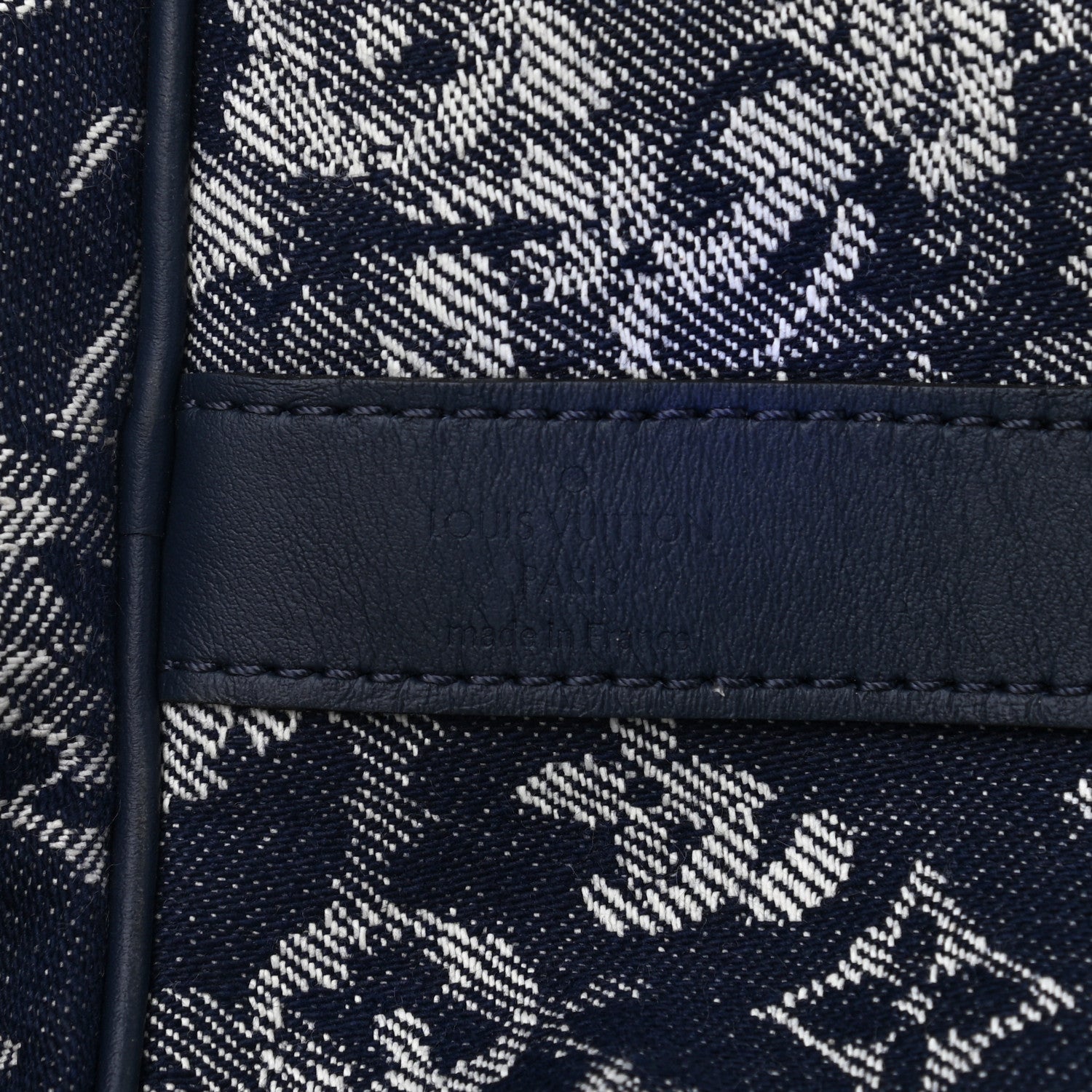 Louis Vuitton Monogram Tapestry Keepall Bandouliere 50 Bleu 6 of 8