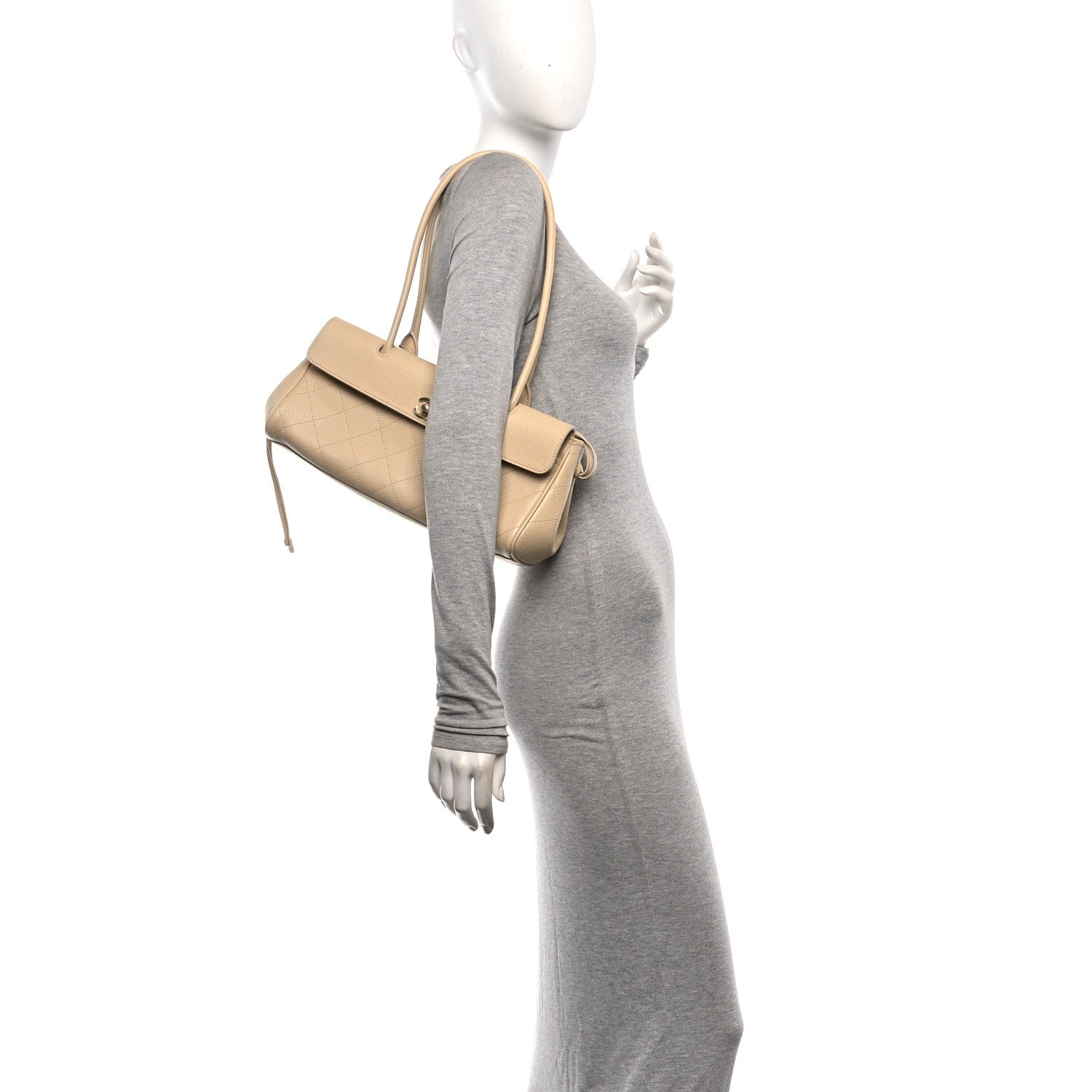 Chanel Grained Calfskin Stitched Urban Essentials Small Shopping Bag Beige 2 of 10