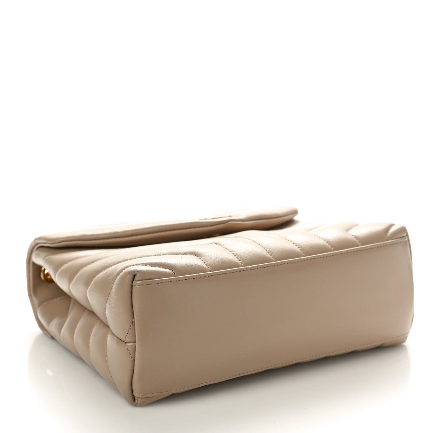 Calfskin Y Quilted Monogram Small Loulou Chain Satchel Dark Beige