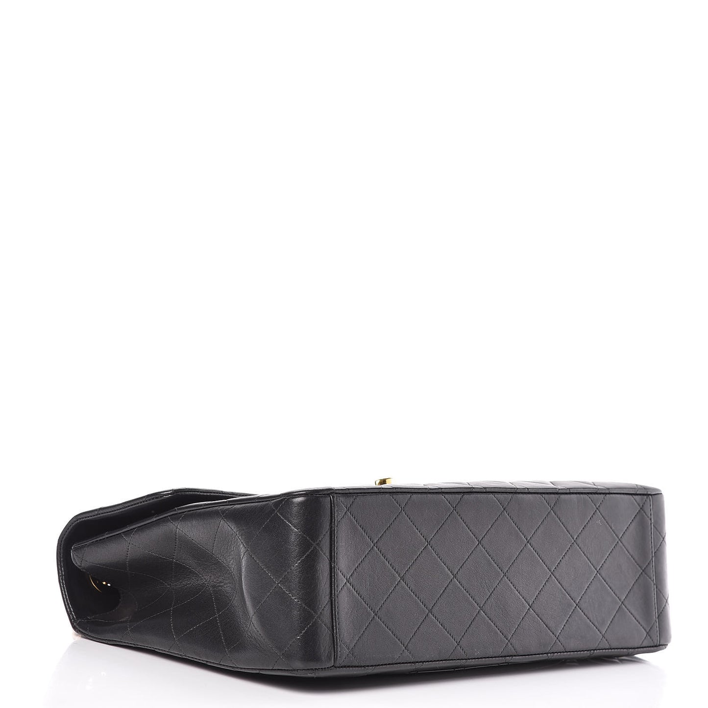 Lambskin Quilted XL Jumbo Single Flap Black