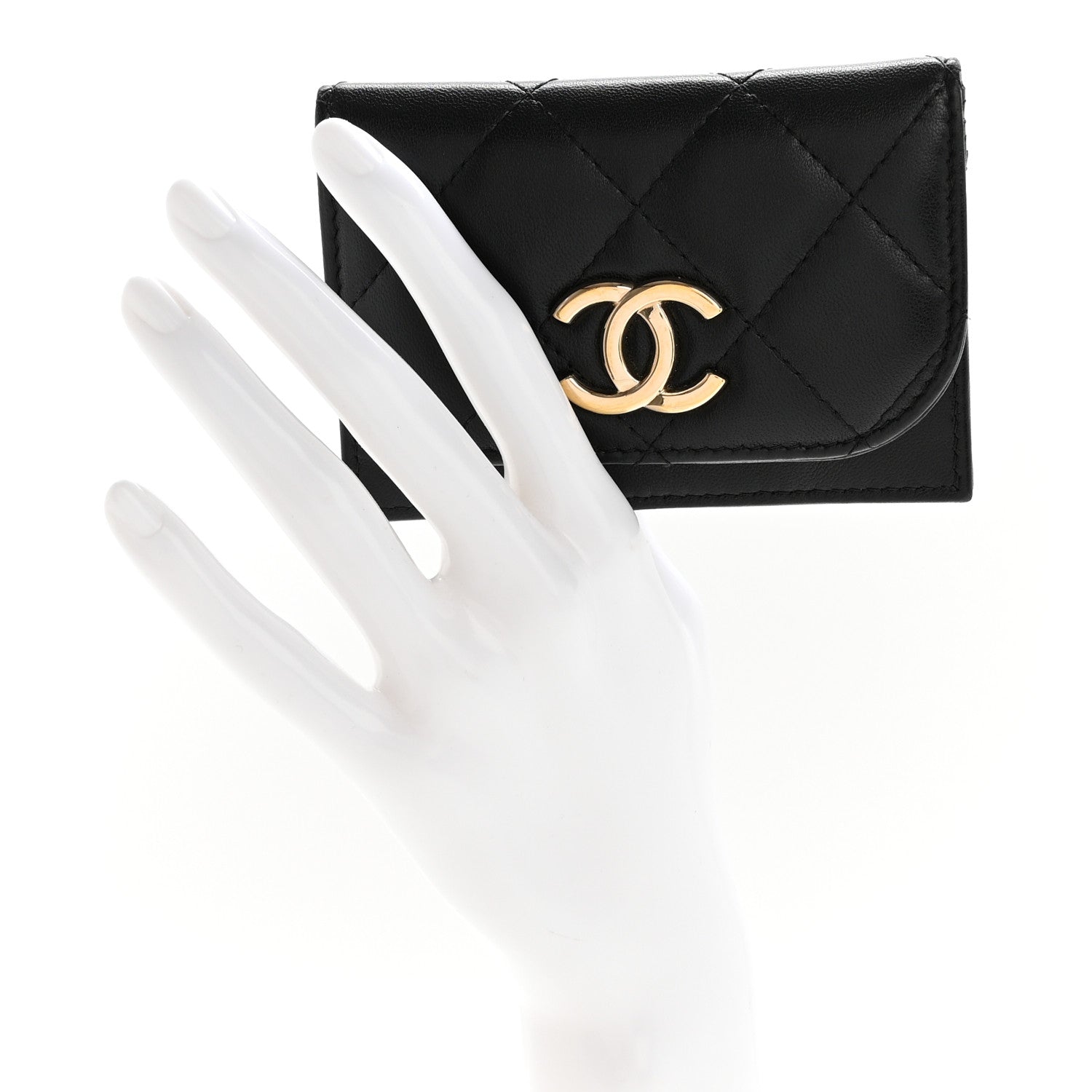 Chanel Lambskin Quilted Flap Waist Bag Insert Black 2 of 7