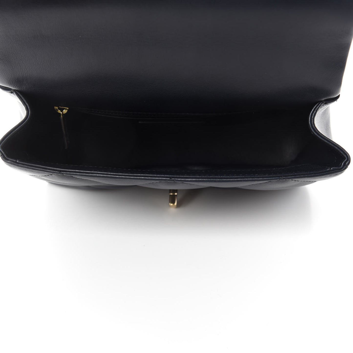 Lambskin Quilted Small Easy Carry Flap Navy