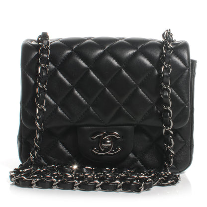 Chanel Lambskin Quilted Mini Square Flap Black 1 of 8