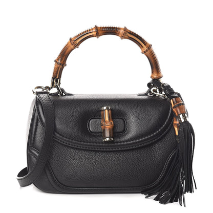 Gucci Calfskin Medium New Bamboo Top Handle Bag Black 1 of 9