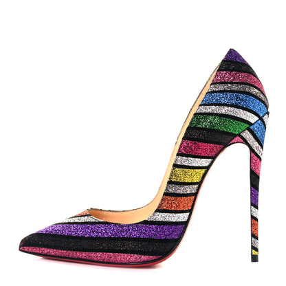 Christian Louboutin Suede Stripyglitter So Kate 120 Pumps 37 Multi 1 of 7