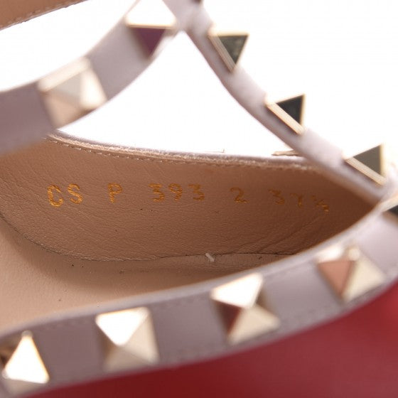 Valentino Garavani Nappa Rockstud Ankle Strap 100mm Pumps 37.5 Rubino Poudre 9 of 9