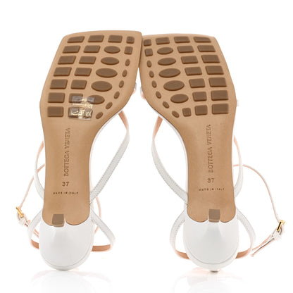 Bottega Veneta Lambskin Stretch Multi Strap 35mm Sandals 37 Optic White 5 of 7