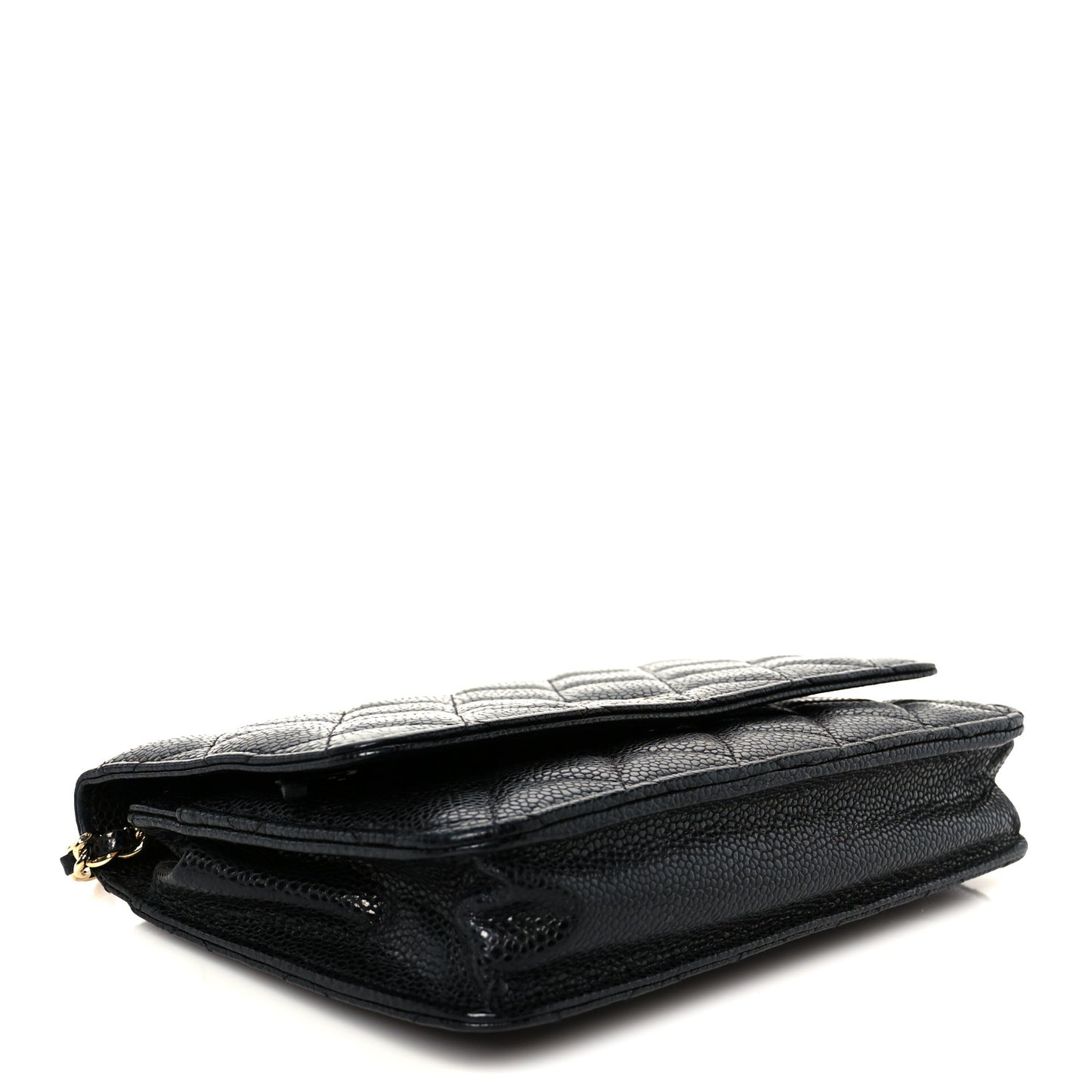 Caviar Quilted Wallet on Chain WOC Black